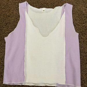 Purple and white tank top